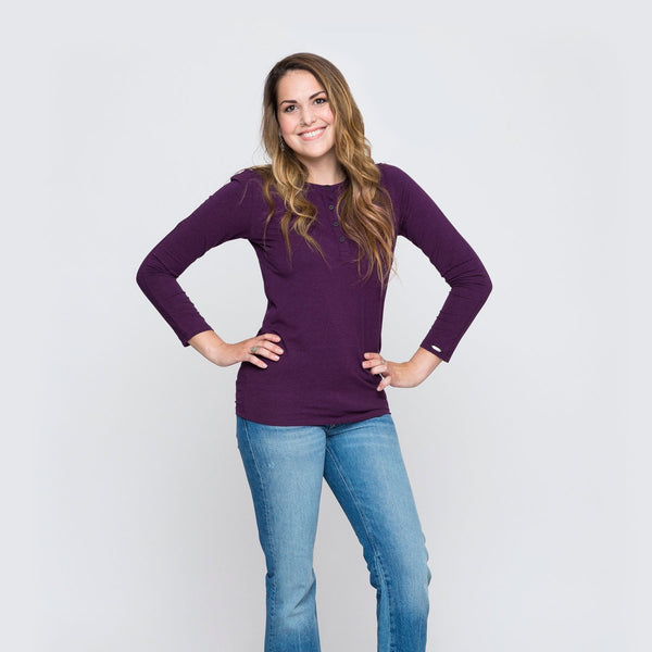 Two Blind Brothers - Womens Women's Long Sleeve Solid Henley Women's-Long-Sleeve-Solid-Henley