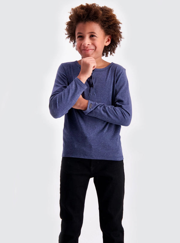 Kids' Long Sleeve Henley – Two Blind Brothers