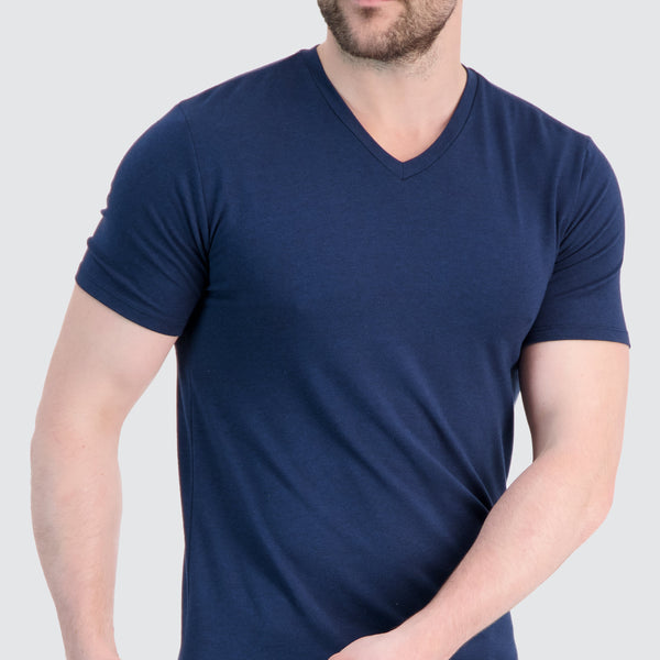 Two Blind Brothers - Mens Men's SS V-Neck Tee Navy