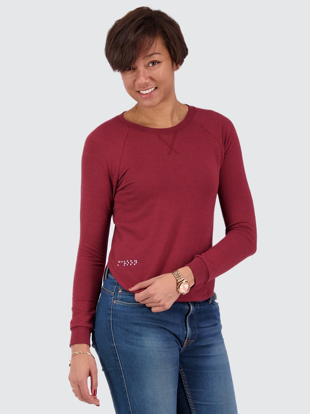 Two Blind Brothers - Womens Women's LS Raglan Maroon