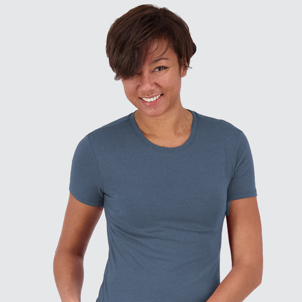 Two Blind Brothers - Womens Women's Short Sleeve Crewneck Washed-Navy
