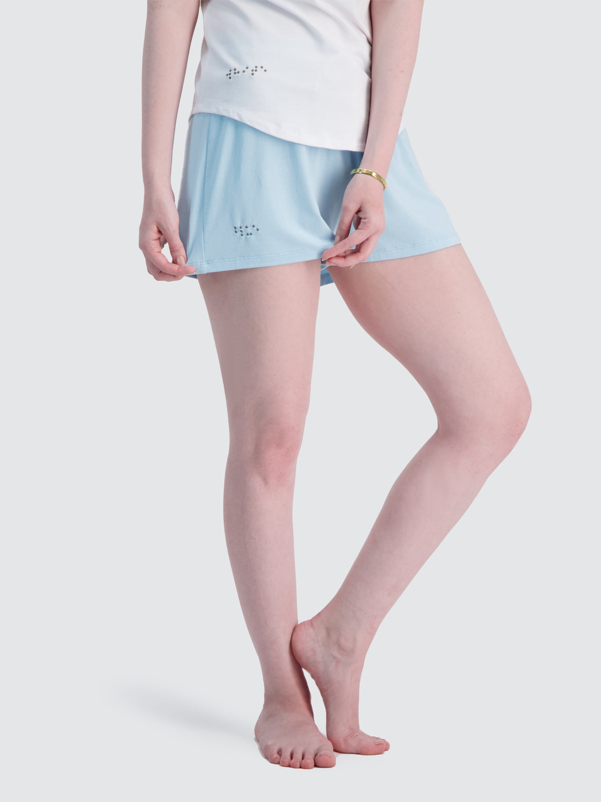 Two Blind Brothers - Womens Women's Lounge Shorts Light-Blue
