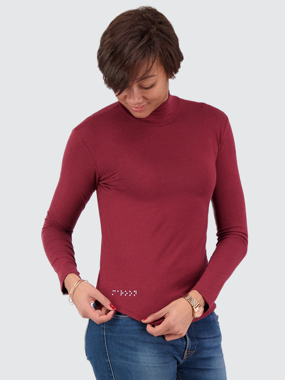Two Blind Brothers - Womens Women's Turtleneck Maroon