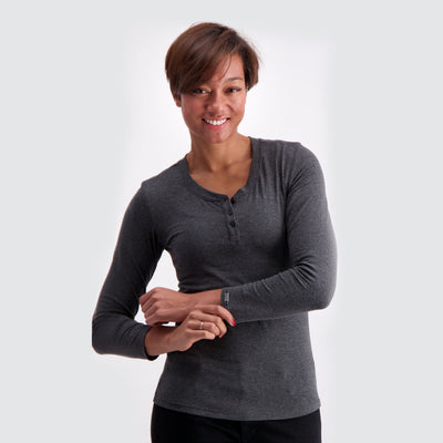 Women's Long Sleeve Relaxed Fit Henley – Two Blind Brothers