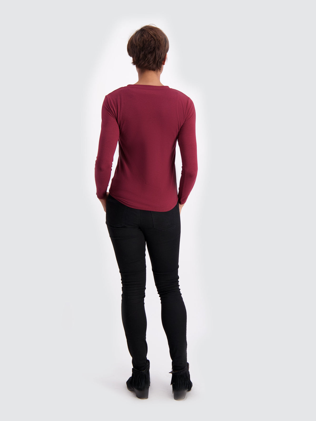 Two Blind Brothers - Womens Women's LS Relaxed Fit Henley Plum