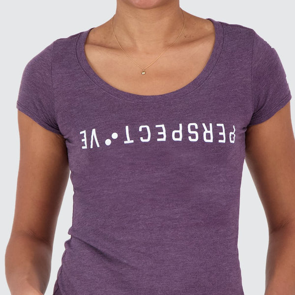 Two Blind Brothers - Womens Women's "Perspective" Graphic Scoop Neck Plum