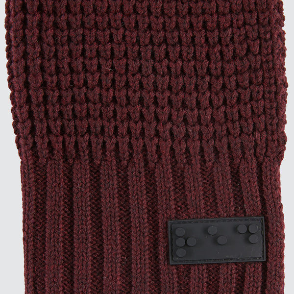 Two Blind Brothers - Gift Waffle Knit Scarf Maroon